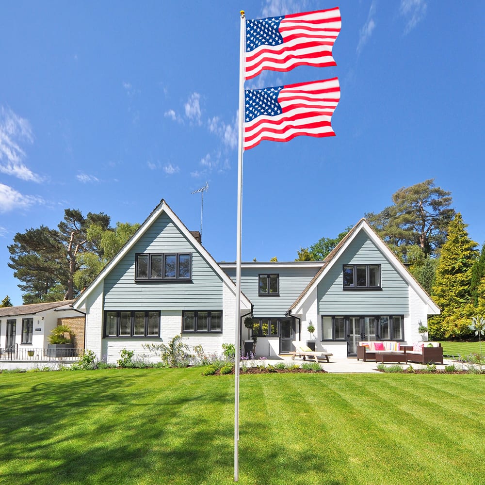 Winado - 25 FT Sectional Aluminum Flagpole + 1 US American Flag Pole Kit