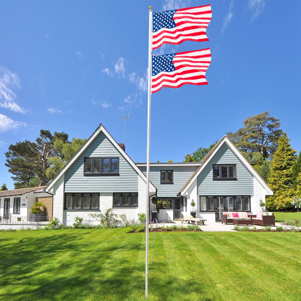 Front. Winado - 25 FT Sectional Aluminum Flagpole + 1 US American Flag Pole Kit.