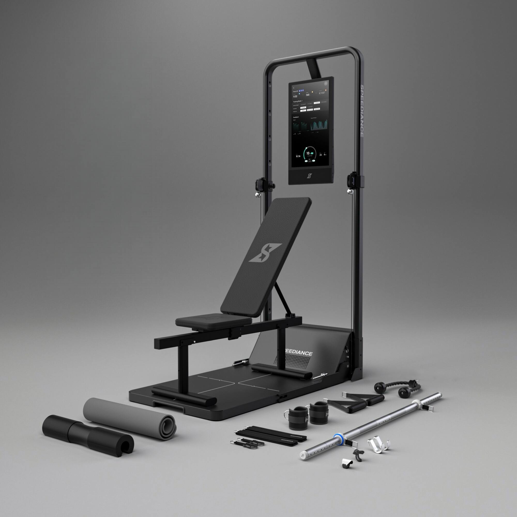 Speediance - Smart Home Gym, Gym Monster 2 Works Plus, Smart AI-Powered Multi-Functional Smith Machine for Home Workout - Black