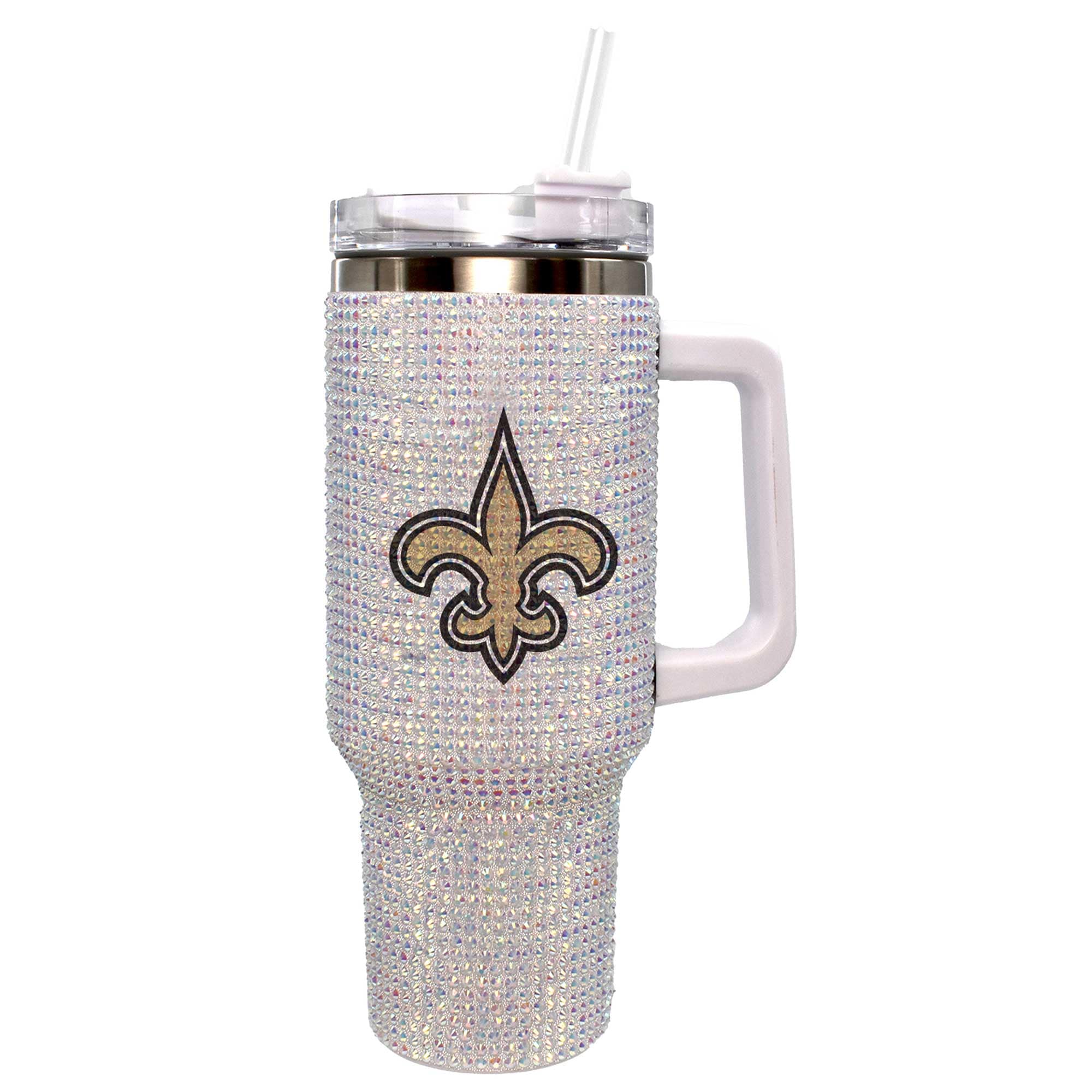 Front. The Memory Company - New Orleans Saints 40oz. Bling Colossal Tumbler - Multicolor.