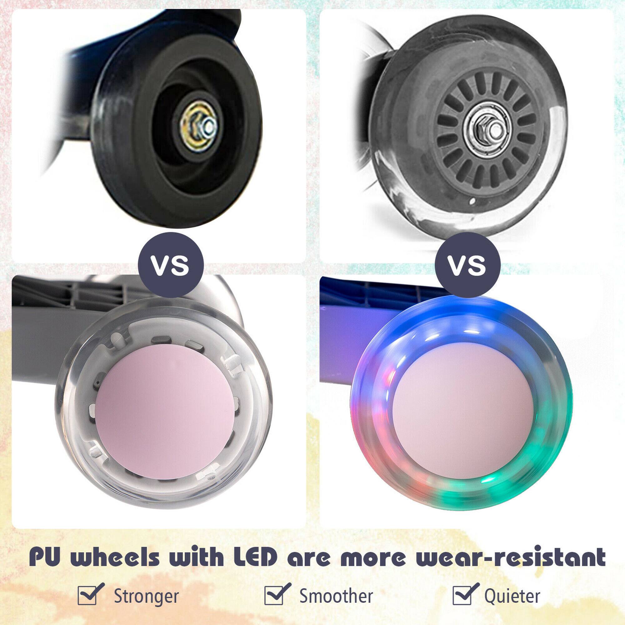 PU wheels with LED are more wear-resistant

- Stronger
- Smoother
- Quieter