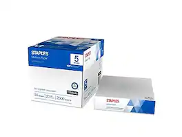Staples - Multiuse Copy Paper, 8.5" x 11", 20 lbs., 94 Brightness, 500 Sheets/Ream, 5 Reams/Carton - White