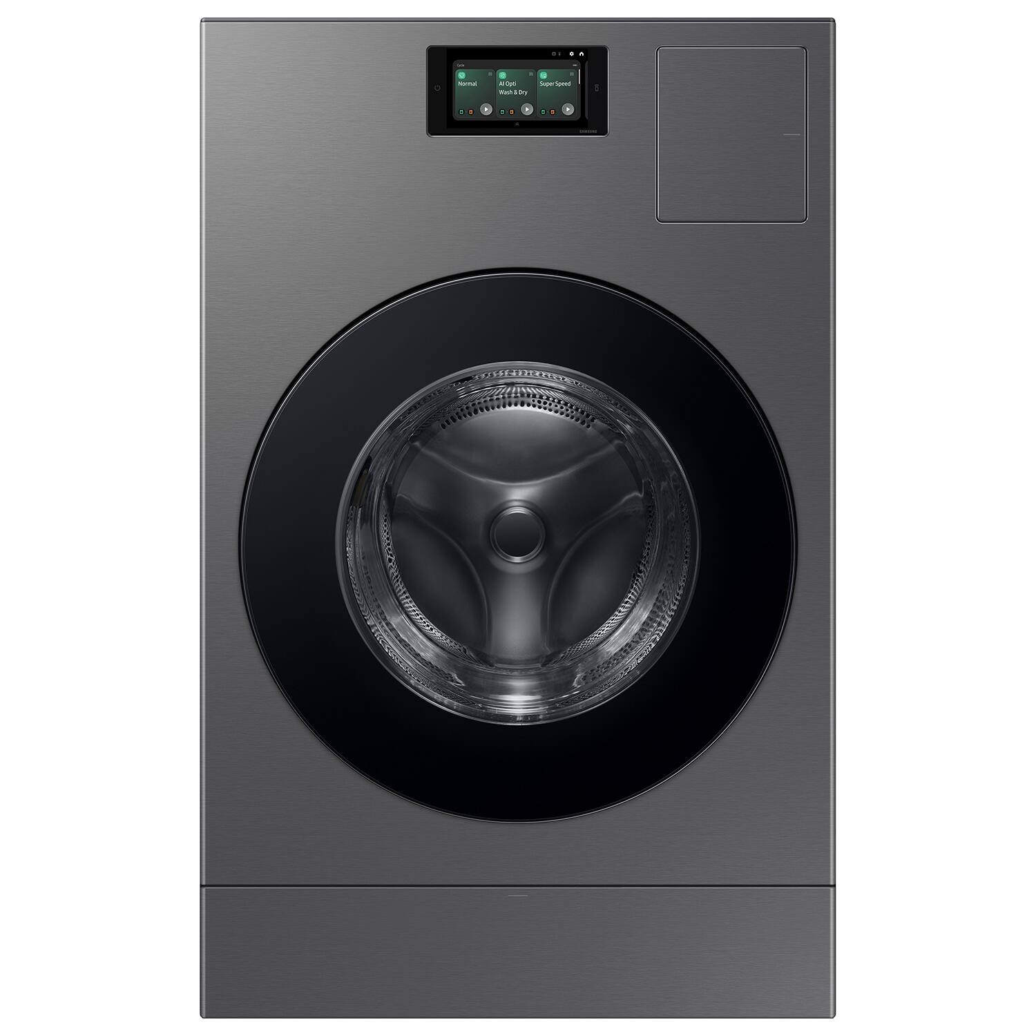 Samsung - 5.3 cu. ft. Bespoke AI Smart All-In-One Front Load Washer/Electric Dryer Combo with Ventless Heat Pump - Dark Steel