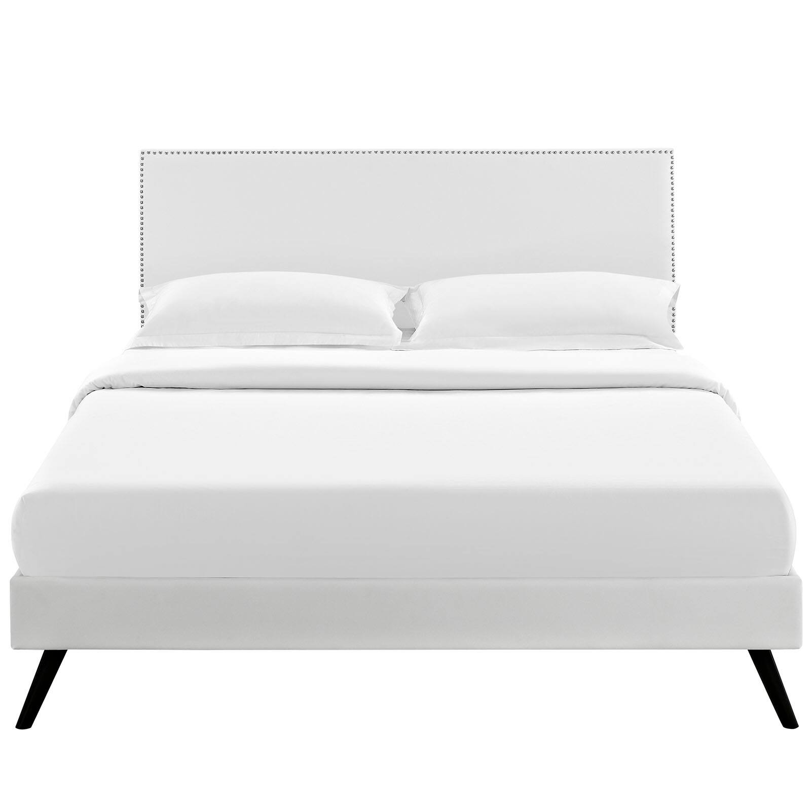 Back. Modway - Reign Performance Velvet Twin Platform Bed Frame - White.