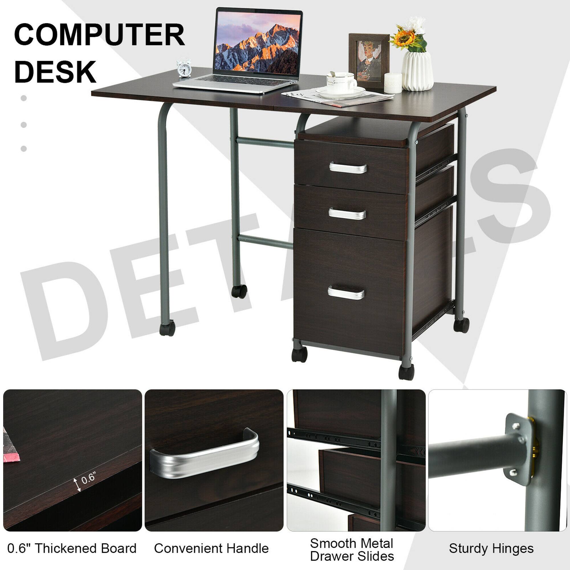 COMPUTER DESK

0.6" Thickened Board
Convenient Handle
Smooth Metal Drawer Slides
Sturdy Hinges
