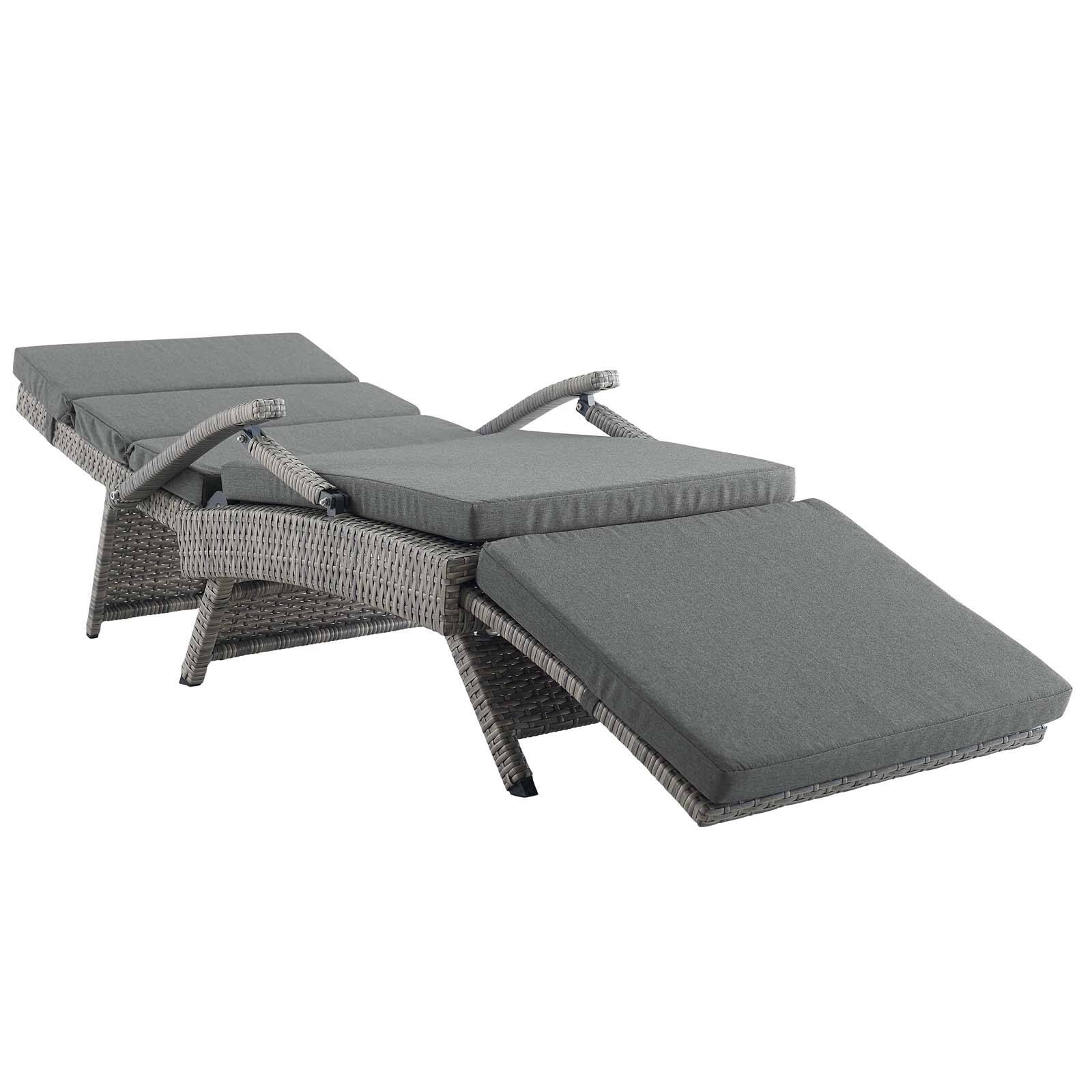 Left. Modway - Envisage Chaise Outdoor Patio Wicker Rattan Lounge Chair by Modway - Light Gray Charcoal.
