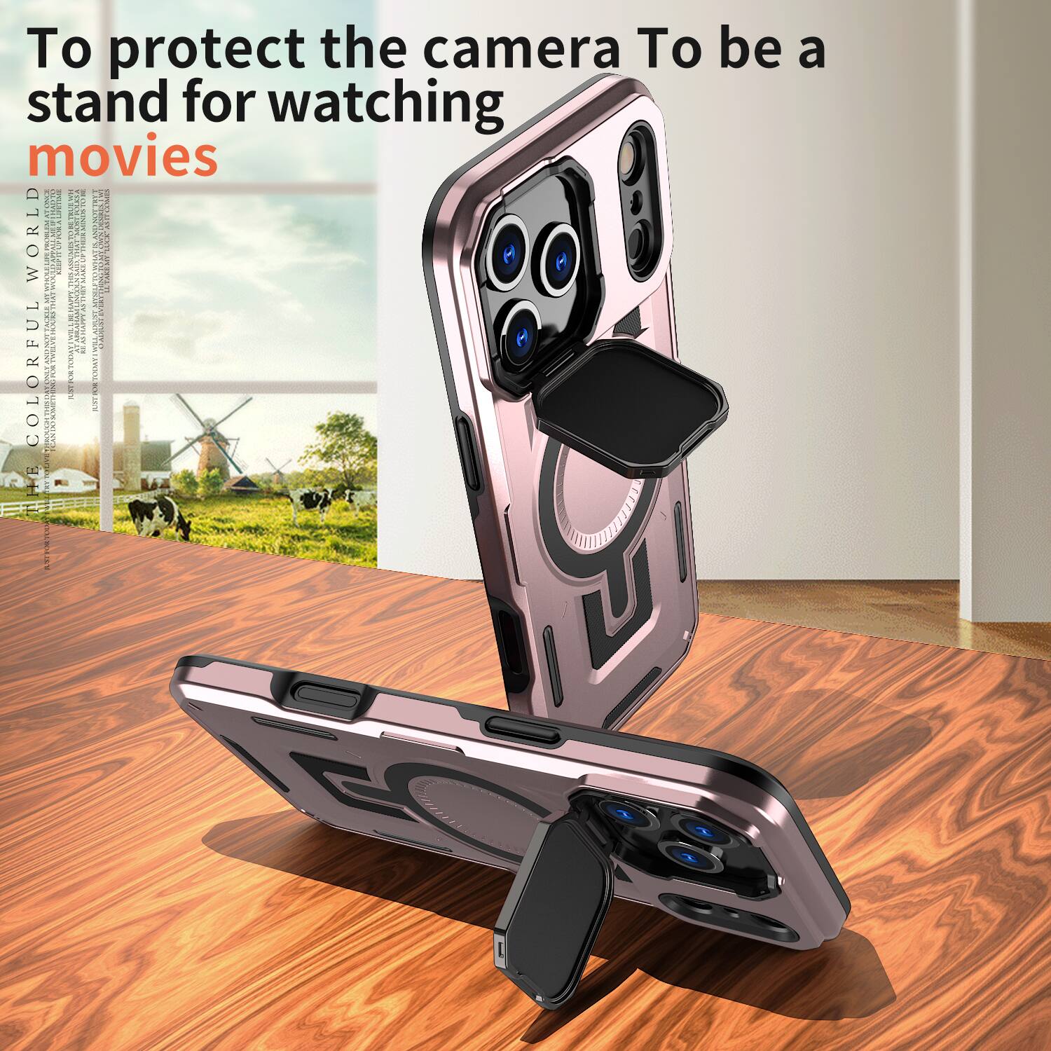 To protect the camera To be a stand for watching movies