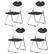 Alt View 6. Costway - 4 PCS U Shape Folding Chairs Furniture Home Outdoor Picnic Portable - Black.