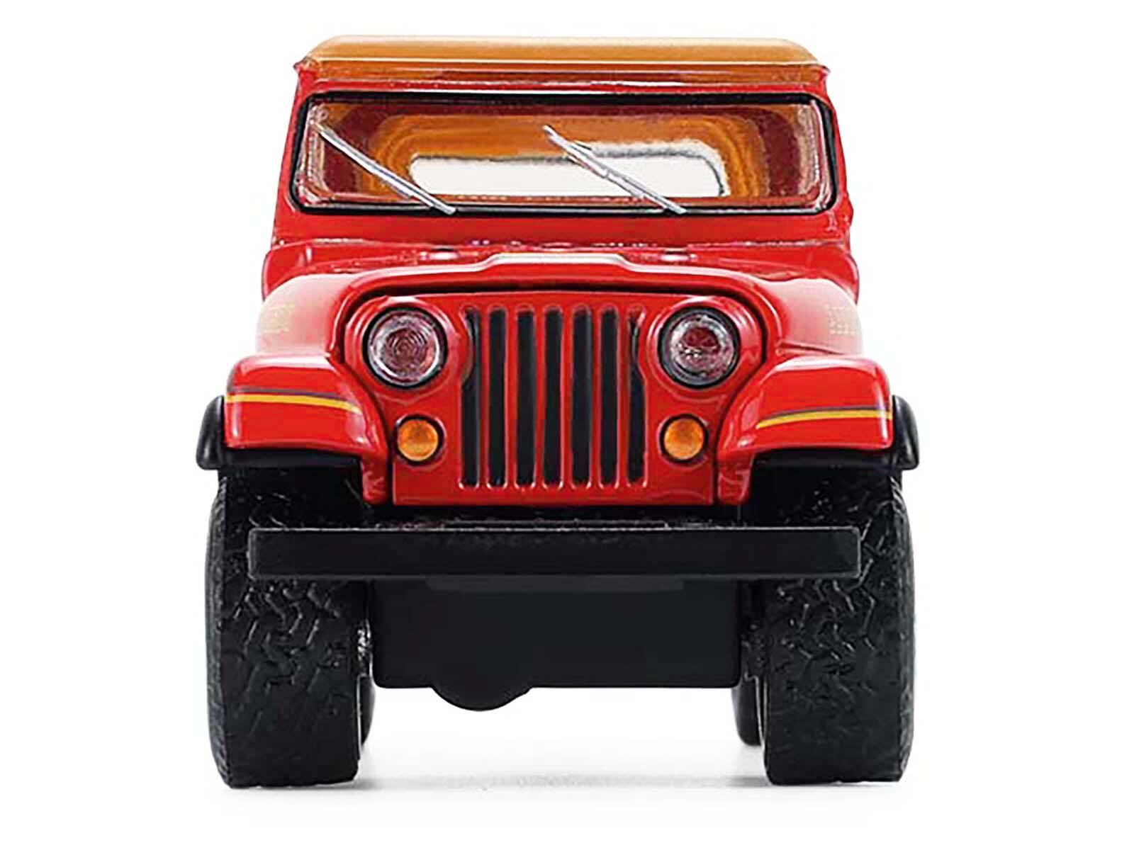 Alt View 4. Greenlight - 1980 Jeep CJ-7 Laredo Red with Tan Top "All Terrain" Series 1/64 Diecast Model Car by Greenlight.