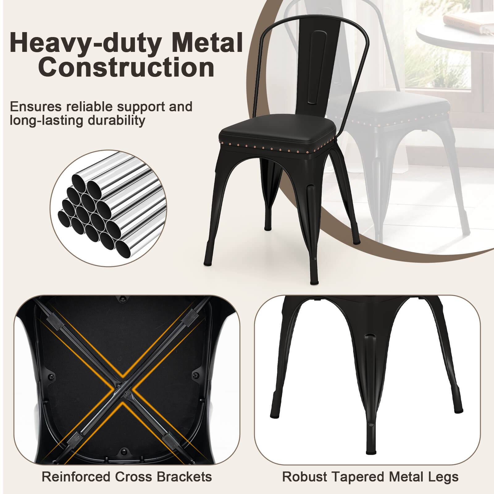 Heavy-duty Metal Construction  
Ensures reliable support and long-lasting durability  

Reinforced Cross Brackets  

Robust Tapered Metal Legs