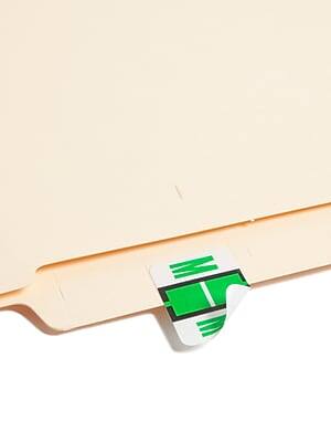 Alt View 2. Smead - BCCR Color Coded Alphabetic Labels, M, Light Green, 500/Roll - Green.