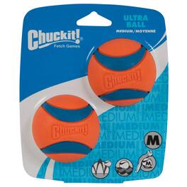 ChuckIt! - Blue/Orange Rubber Fetch Ball Ultra Ball Medium 2 pk - Blue | Orange