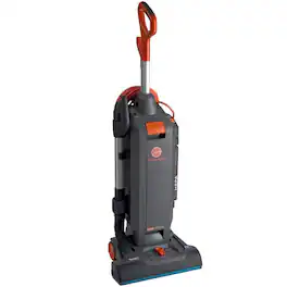 Hoover - CH54115 HushTone 15+ Upright Vacuum – Bagged, HEPA, /Orange, IntelliBelt™, Quiet 69 dB, 40′ Cord - Gray