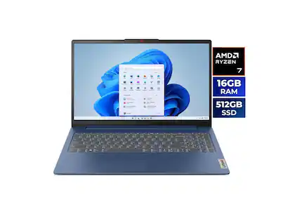 Lenovo - Ideapad Slim 3 15.6" Laptop AMD Ryzen 7 7730U 16GB RAM 512GB SSD Windows 11 Home (82XM0035US)