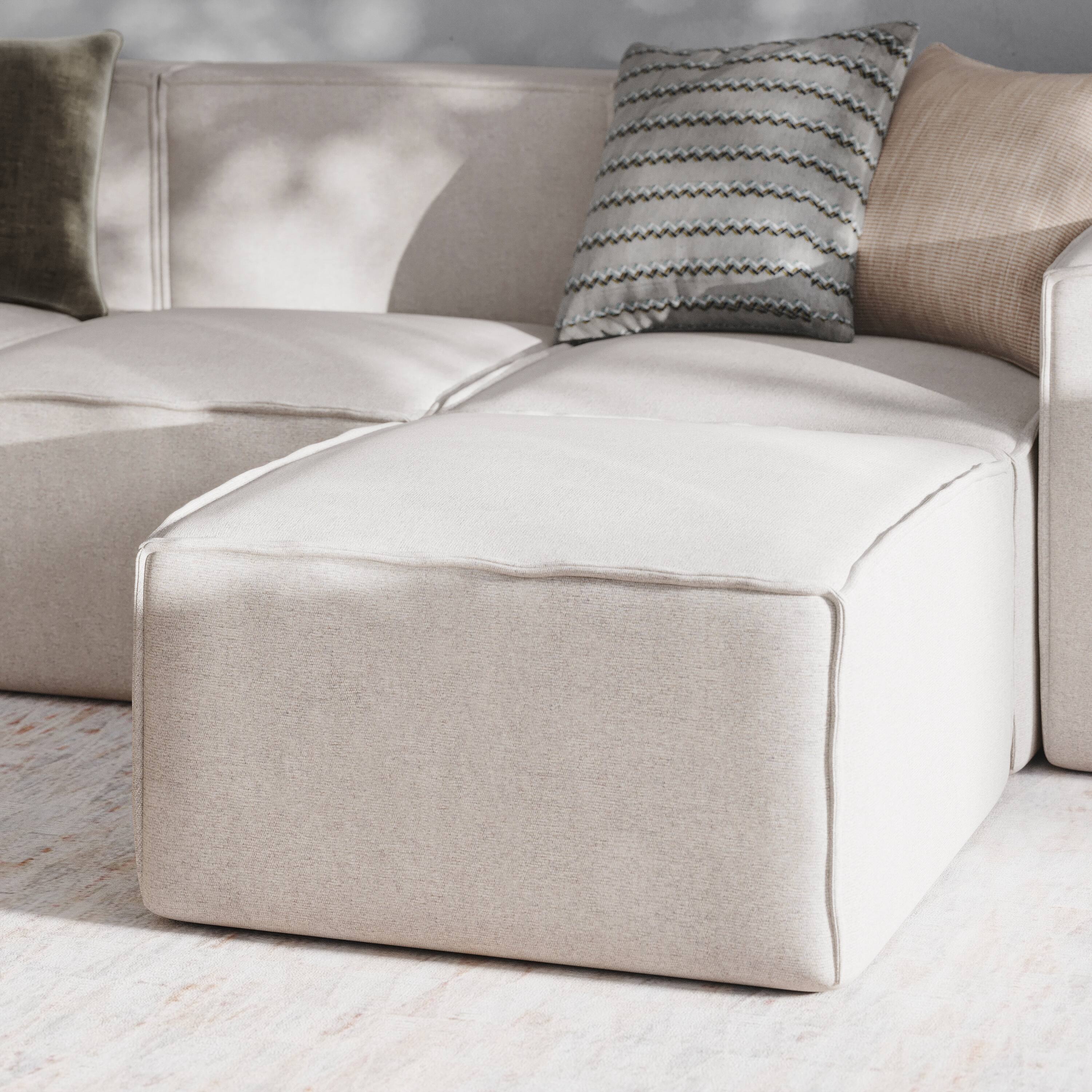Alt View 3. Emma + Oliver - Farmount Modular Ottoman Footrest - Cream.