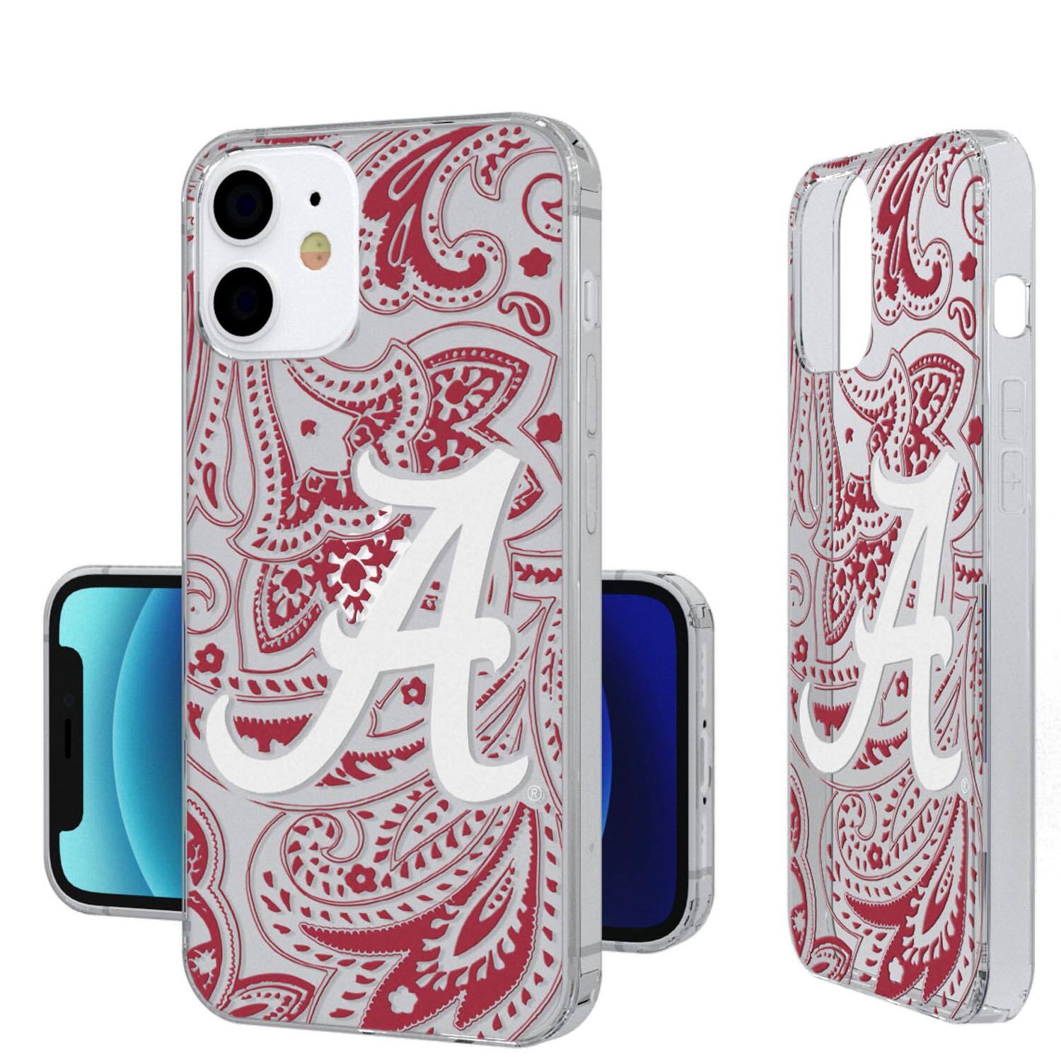 Alt View 3. Keyscaper - Alabama Crimson Tide iPhone Paisley Design Clear Case - 14 Pro - Multicolor.