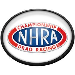 The Fan-Brand - NHRA Championship Drag Racing 18'' x 14'' Slimline Illuminated Oval Wall Sign - Multicolor