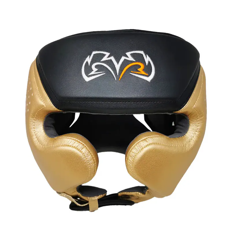Alt View 1. RIVAL - Rival Boxing RHG10 Intelli-Shock Headgear - Small - Black/Gold - Black/Gold.