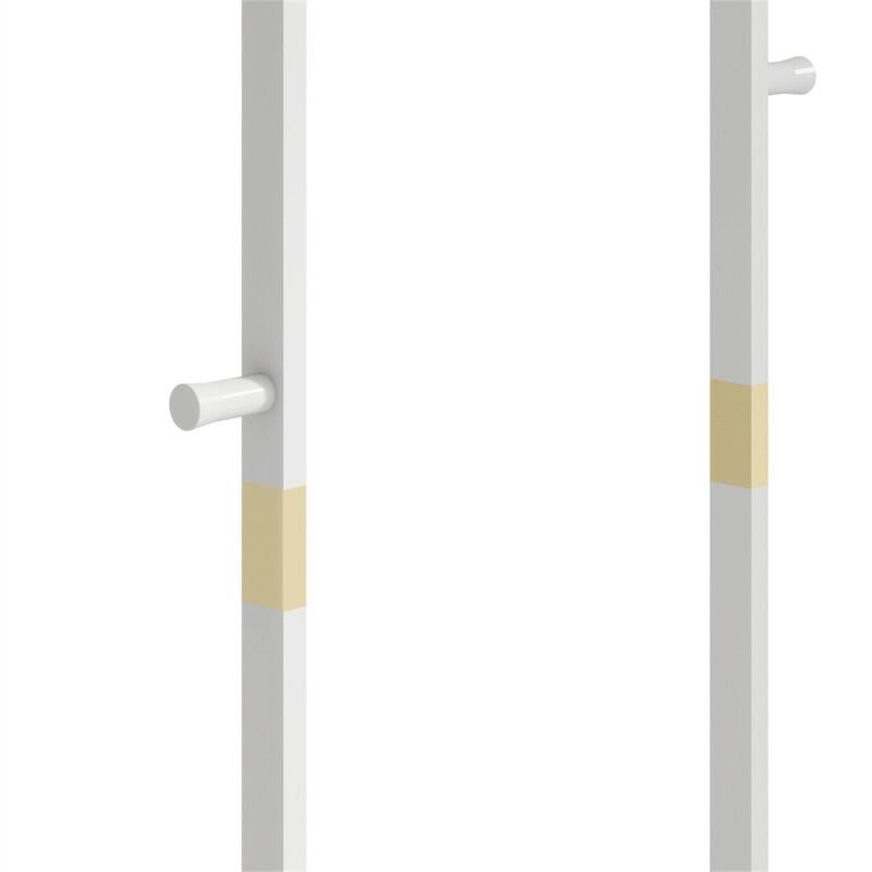 Back. ALEXOUN - Solid Wood Coat Rack - 23.6" x 11" x 70.8", Stylish Design, Suitable for Bedroom,Entrance,Living Room,Wood Finish - White.