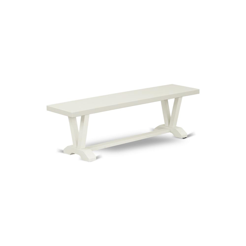 Angle. East West Furniture - East West Furniture VB026 V-Style Modern Dining Room Bench with Solid Wood Seat - Brown.