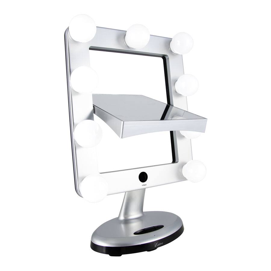 Alt View 4. Zadro - Zadro Melrose Hollywood Lighted Makeup Mirror with Bluetooth & Magnification - Silver.