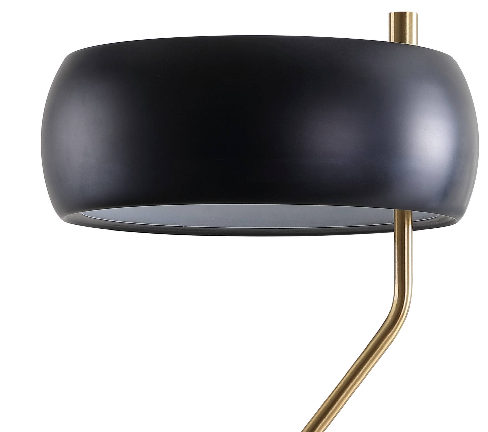 Alt View 4. Jonathan Y - Oskar 22.5" Moody Metal LED Desk Lamp, Black/Brass Gold - Black/Brass Gold.