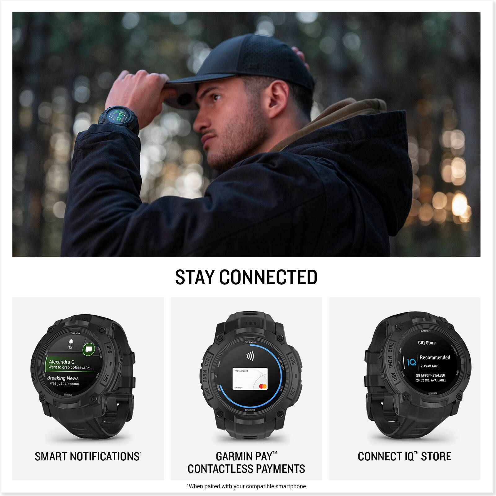 Garmin Instinct Tactical ブラック Garmin Instinct® Crossover Solar - Tactical Edition Watch