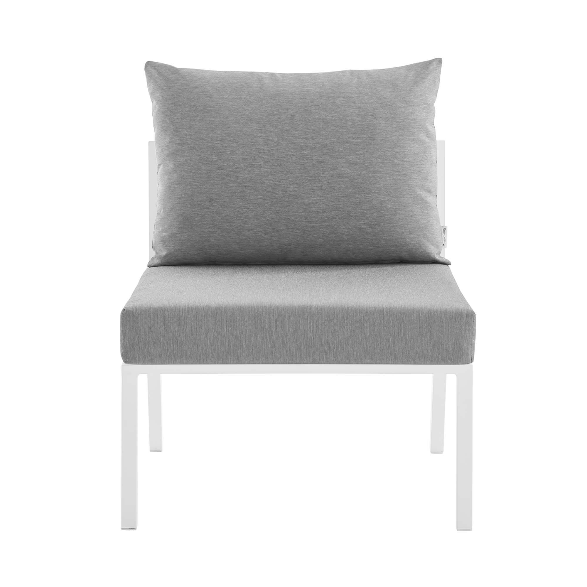 Alt View 2. Modway - Riverside Outdoor Patio Aluminum Armless Chair by Modway - White Gray.