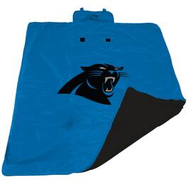 Logo Brands - Blue Carolina Panthers 60'' x 80'' All-Weather XL Outdoor Blanket - Black
