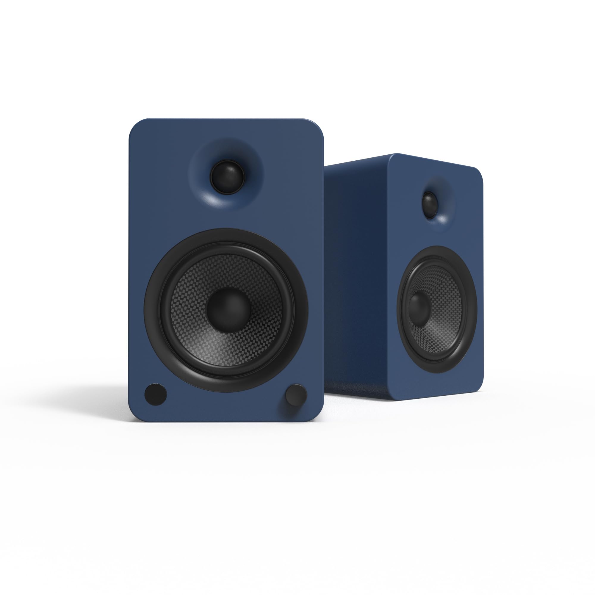 Left. Kanto - Kanto YU6 Powered Speakers with Bluetooth and Built-in Phono Preamp | Auto Standby and Startup | Pair | Matte Blue - Matte Blue.