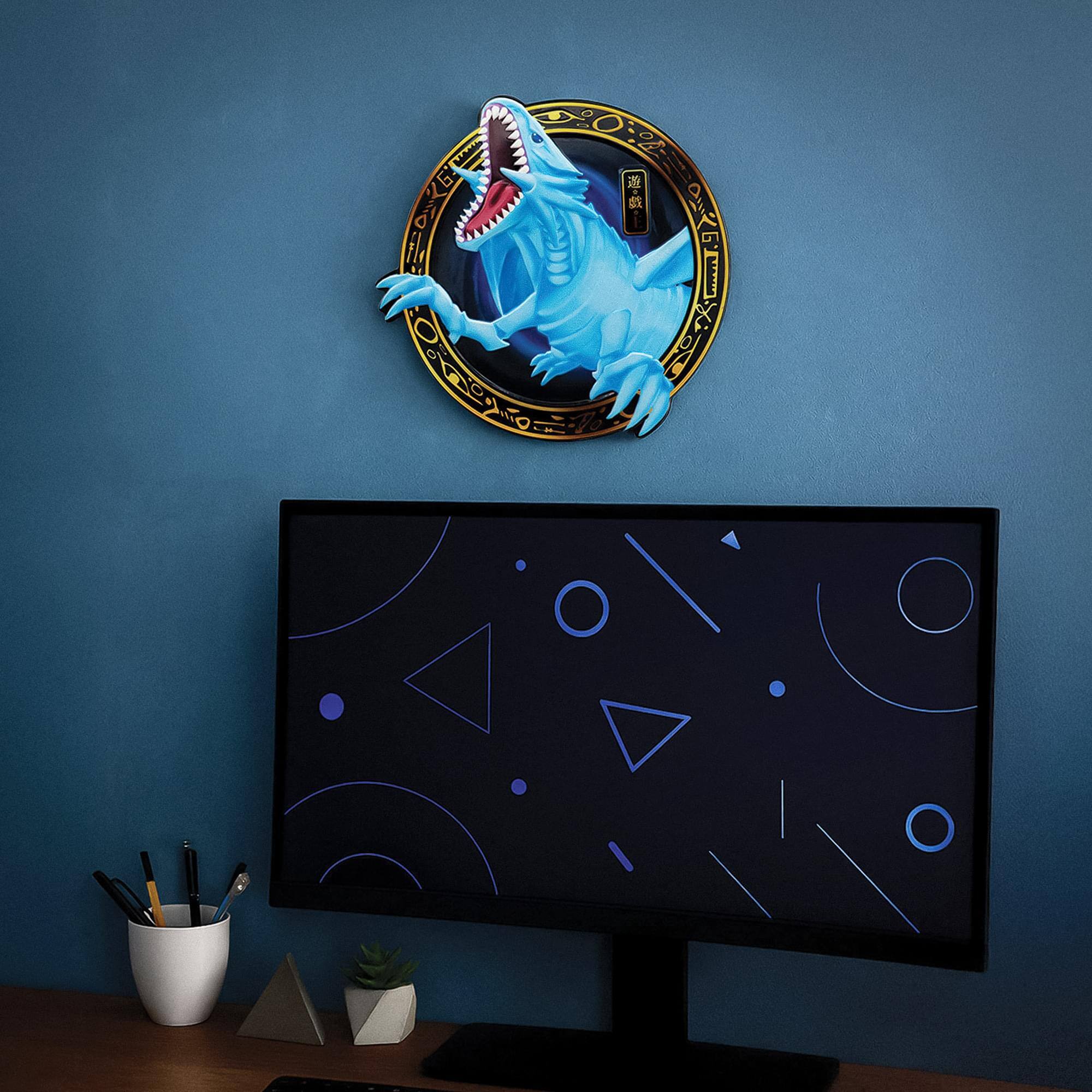 Alt View 5. PopMarket - Yu-Gi-Oh! - Resin Plaque - Blue-Eyes White Dragon   - COLLECTIBLES - Multicolor.