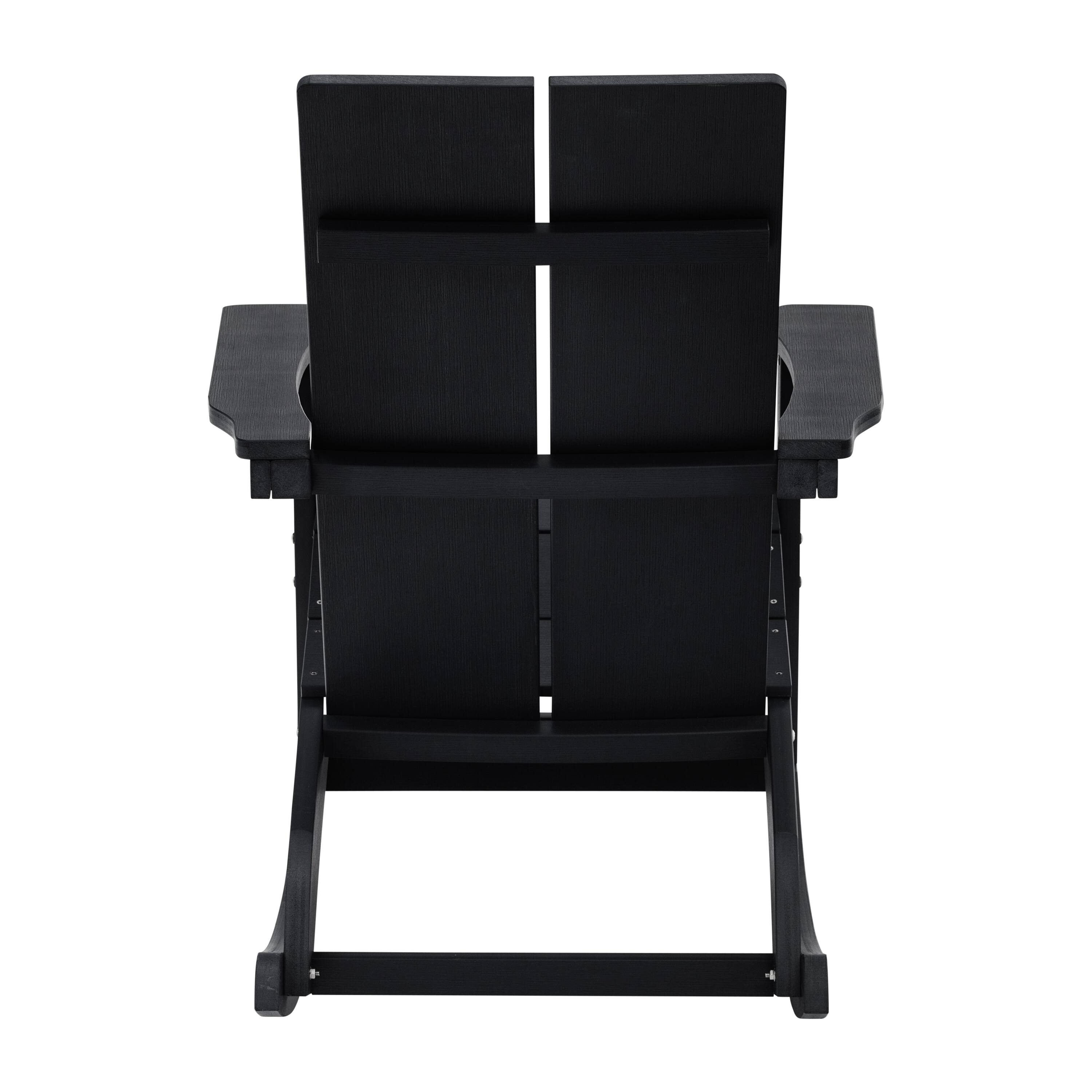 Alt View 7. Emma + Oliver - Modern All-Weather Poly Resin Adirondack Rocking Chair for Indoor/Outdoor Use - Black.