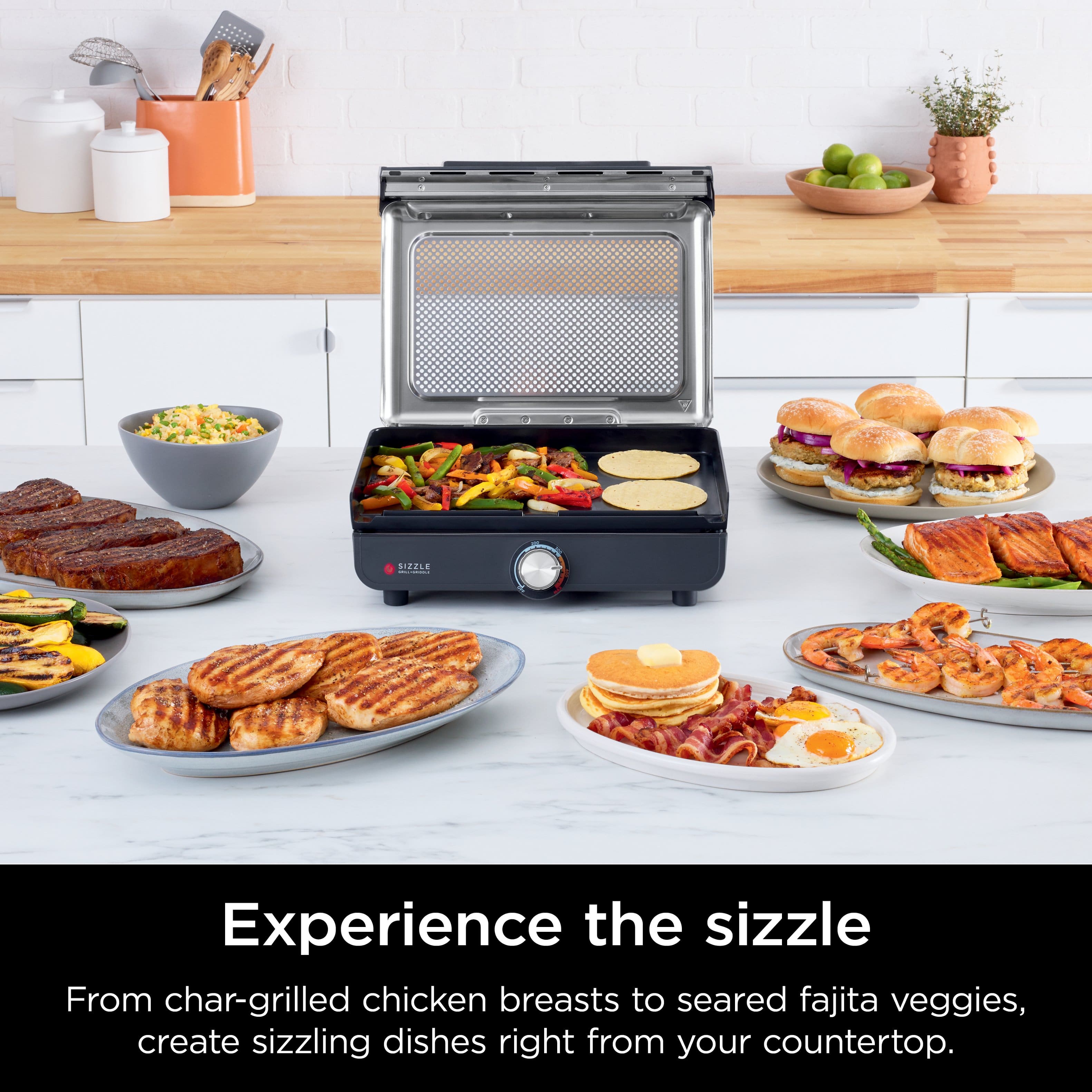Experience the sizzle: From char-grilled chicken breasts to seared fajita veggies, create sizzling dishes right from your countertop.
