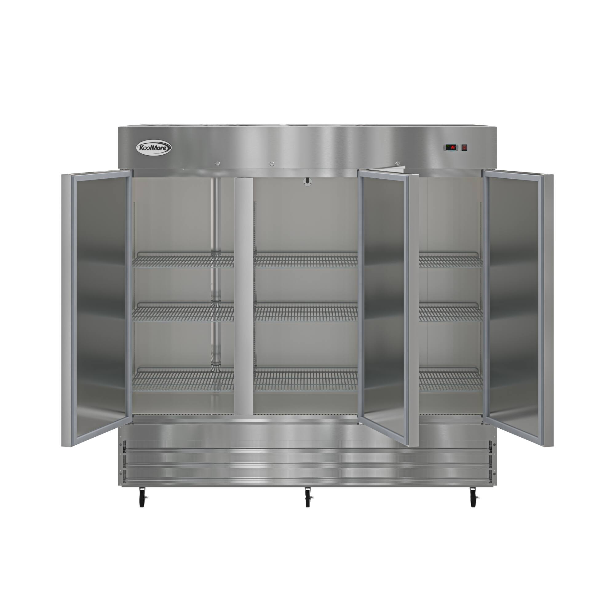 Alt View 1. Koolmore - 80 in. Three Door Commercial Reach In Refrigerator 72 cu. ft. (RIR-3D-SS) - Stainless-Steel.