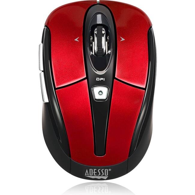 Adesso - iMouse S60R 2.4 GHz Wireless Programmable Nano Mouse - Optical - Wireless - 30 ft - Radio Frequency - 2.40 GHz - Wireless - Red