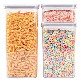 Pantrymate - Rectangle Container 3-Piece Set - Clear/White