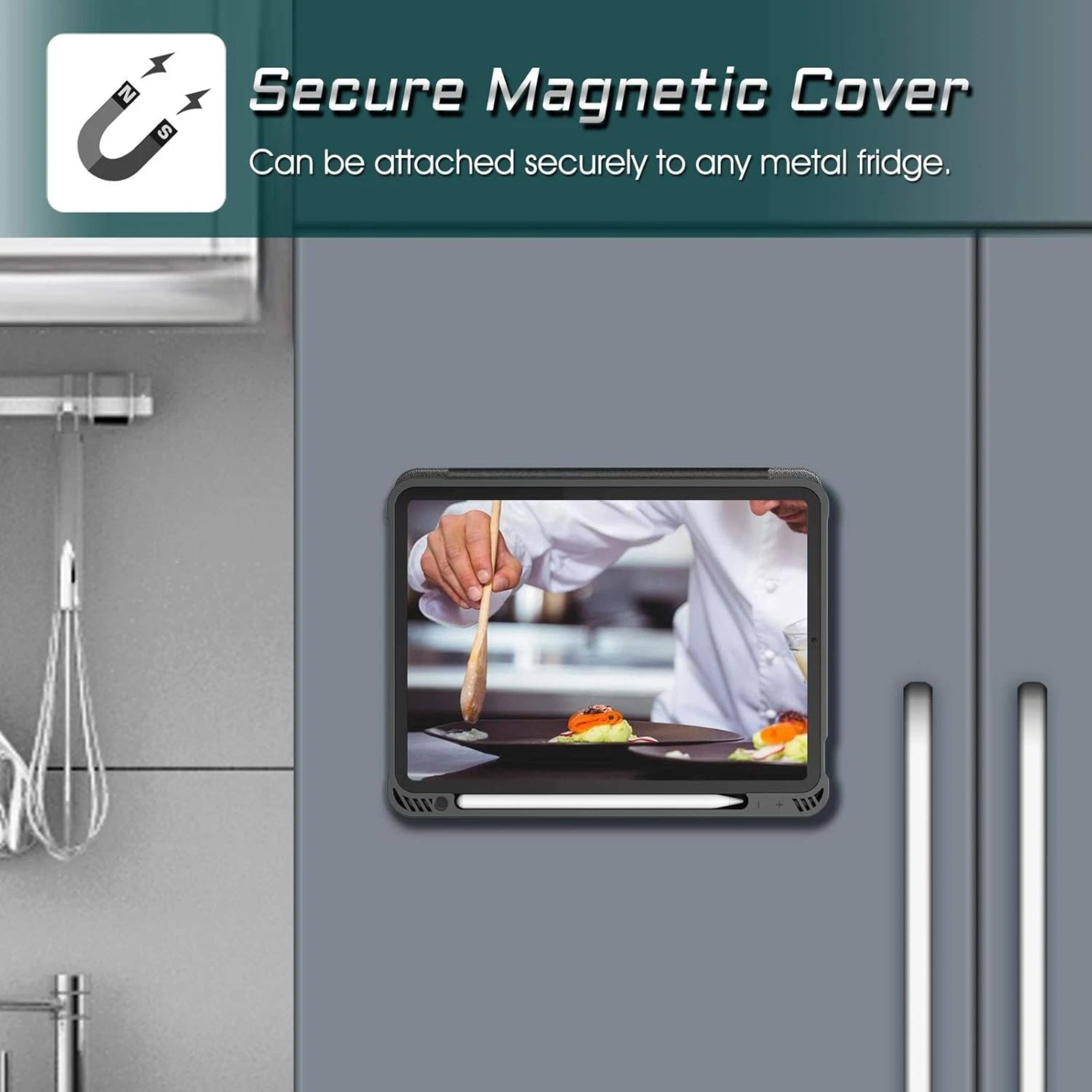 Secure Magnetic Cover  
Can be attached securely to any metal fridge.