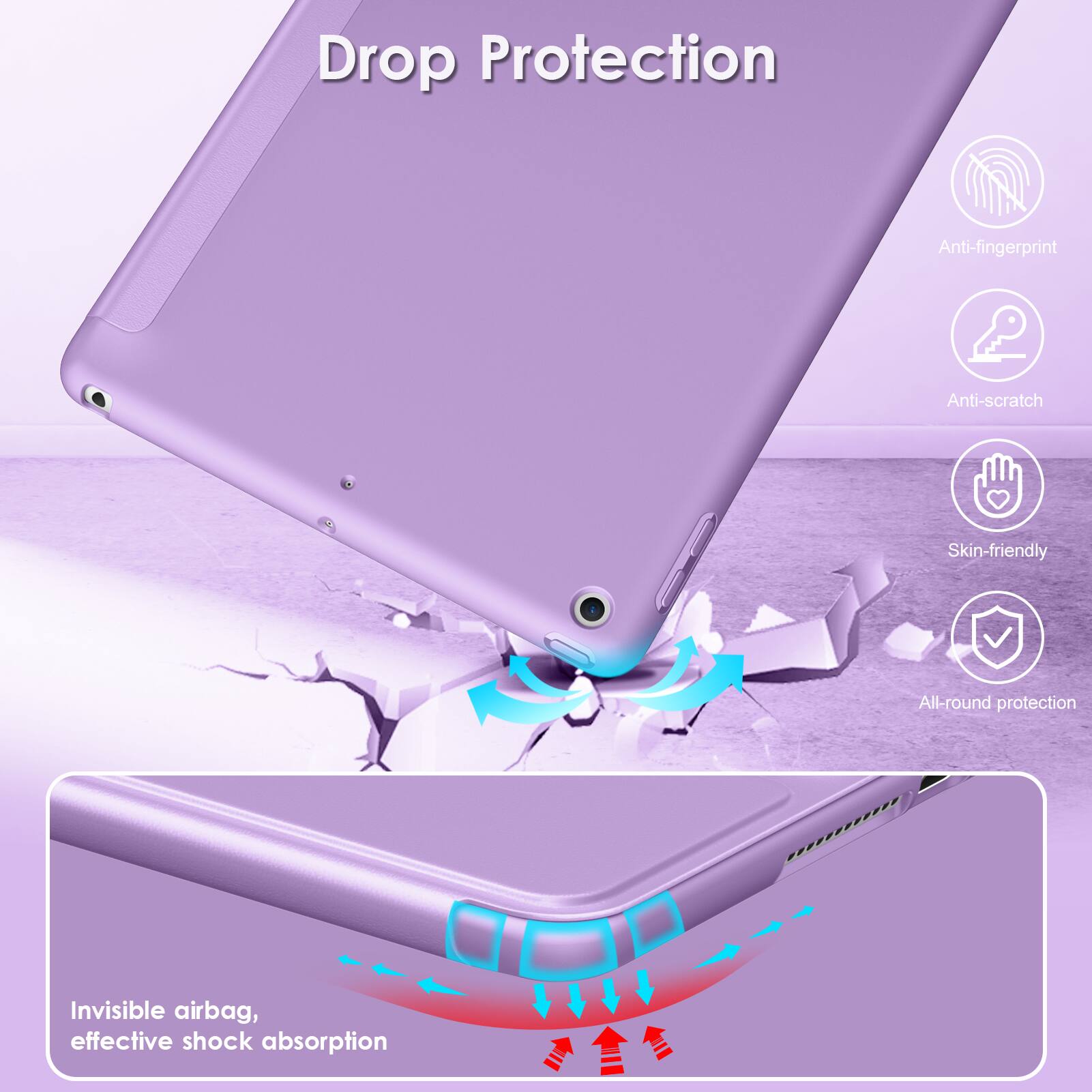 Drop Protection

- Anti-fingerprint
- Anti-scratch
- Skin-friendly
- All-round protection

Invisible airbag, effective shock absorption