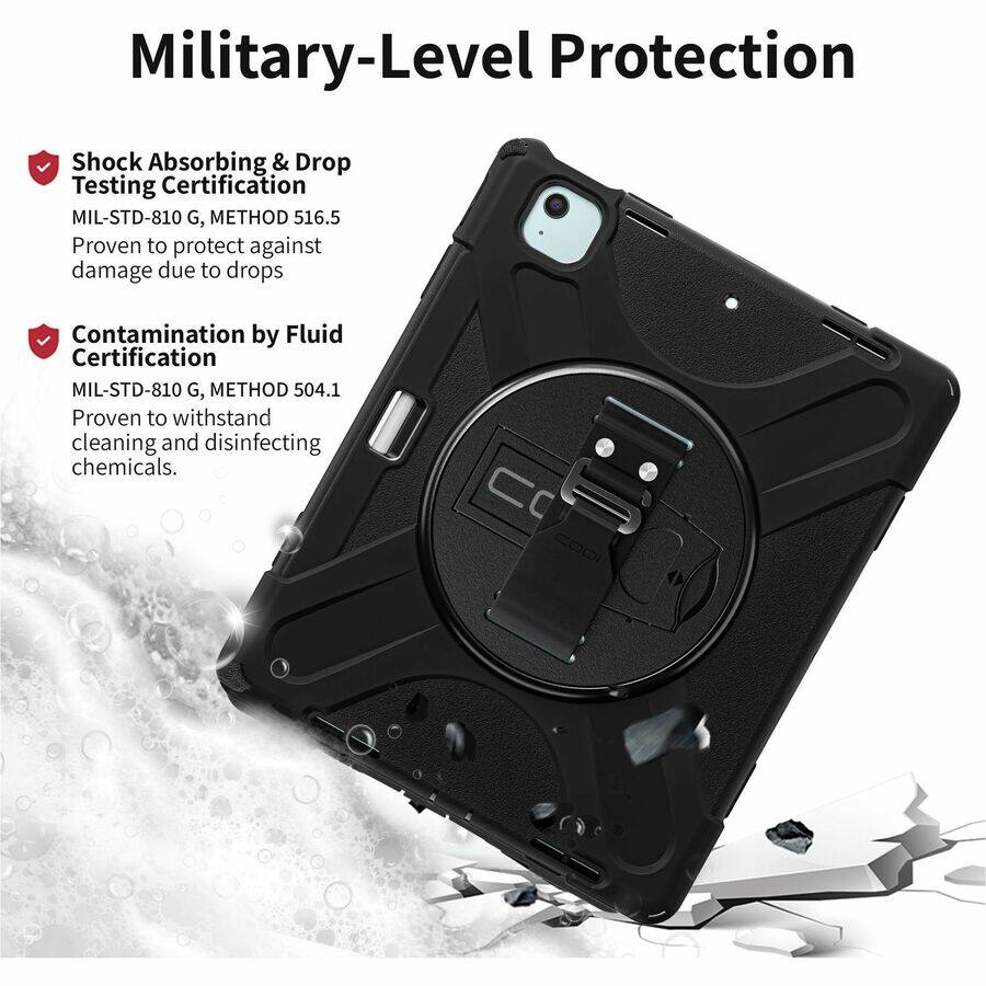 Military-Level Protection

- Shock Absorbing & Drop Testing Certification  
  MIL-STD-810 G, METHOD 516.5  
  Proven to protect against damage due to drops

- Contamination by Fluid Certification  
  MIL-STD-810 G, METHOD 504.1  
  Proven to withstand cleaning and disinfecting chemicals.
