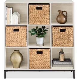 Best Choice Products - Elevated 9-Cube Storage Organizer, 11in Shelf, Bookcase, Display Shelf, w/ Metal Legs - Whitewash