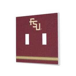 Keyscaper - Florida State Seminoles Stripe Design Double Toggle Lightswitch Plate - Multicolor