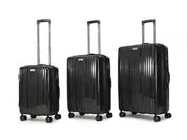 BreeBe - Luggage Sets 3 Piece,Luggage Set PP Material Travel Suitcase Set With Spinner Wheels for Men Women, 20''/24''/28'' - Black