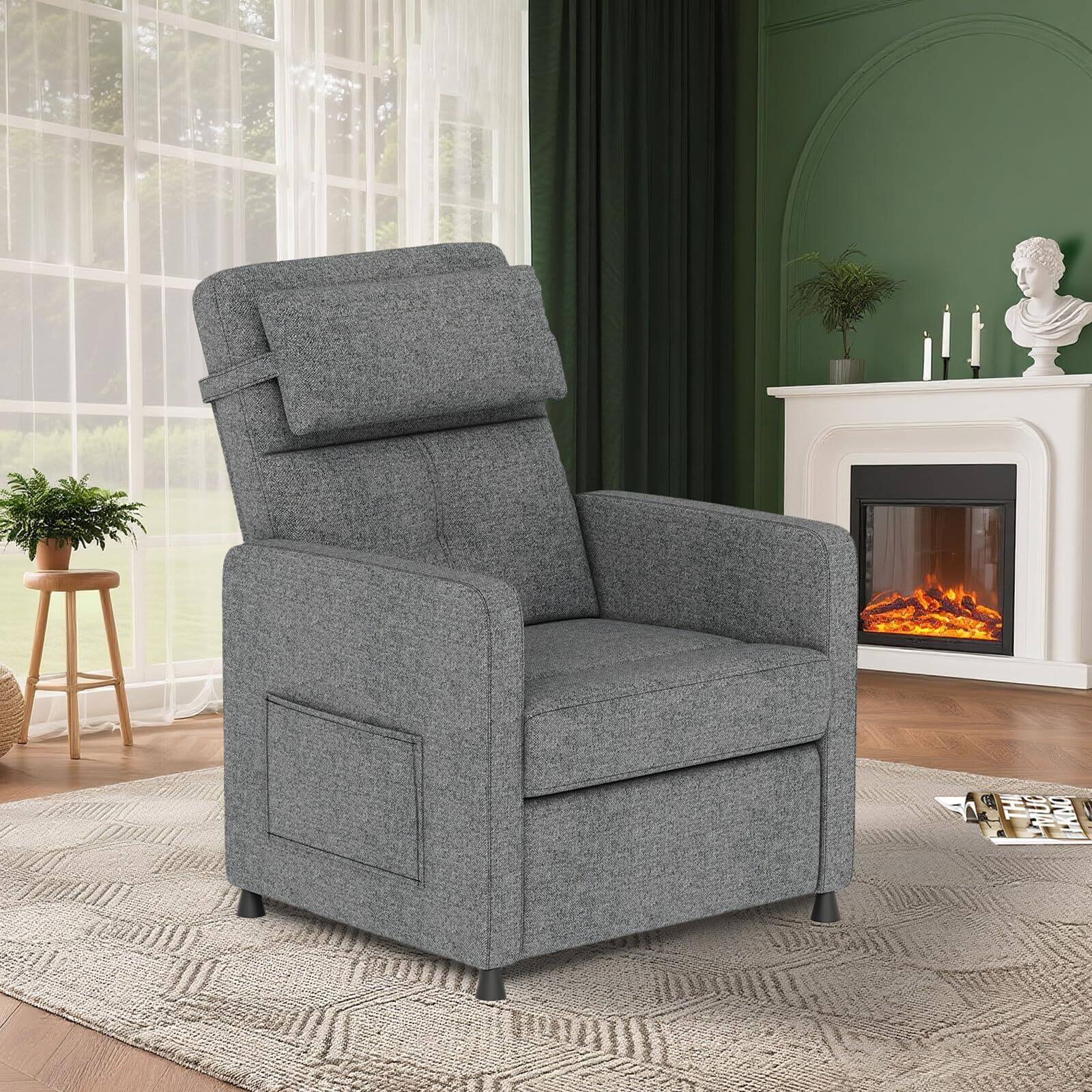 Front. Jojoka - Recliner Chair Electric Reclining Sofa Adjustable Power Recliner Lazy Chair Home Theater Seating - Grey.