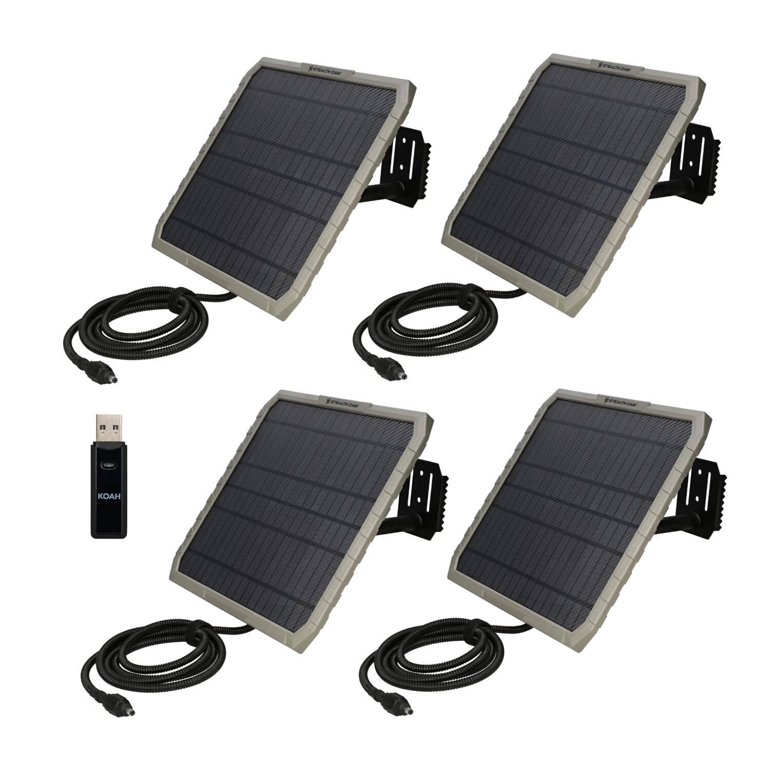Angle. Stealth Cam - Stealth Cam FieldMAX EX 10-Inch Solar Panel (4-Pack) Bundle with Card Reader.