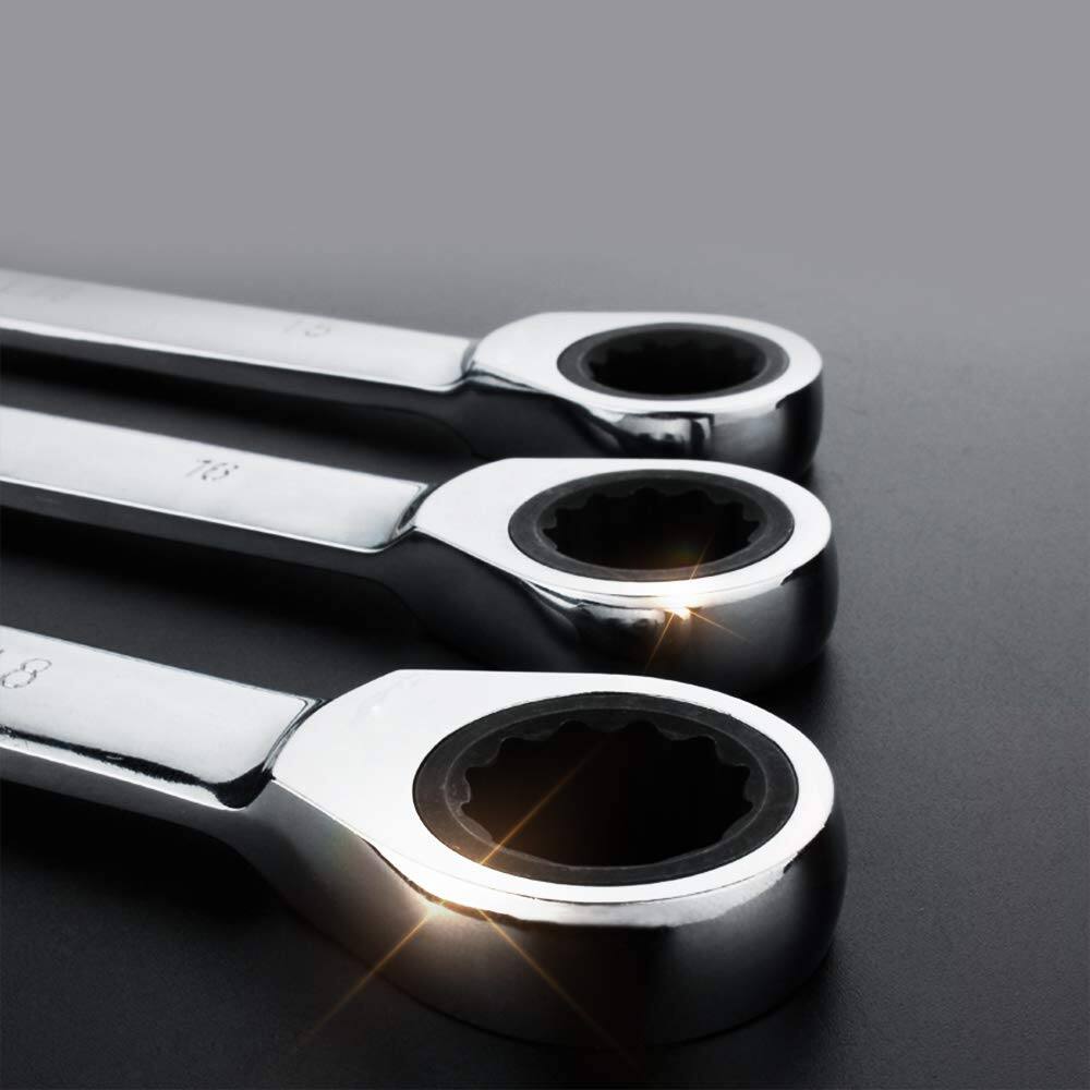 Alt View 3. JETRANSPORT - 18pc. Ratcheting Wrench Set 6-22mm&24mm Metric Cr-v Quick Access Spanner With Portable Tool Bag NO - 9/32 in..