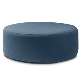 Jaxx - Candler Round Couch Oversized Giant Coffee Table Ottoman 44” - Boucle Navy