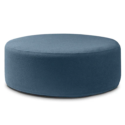 Front. Jaxx - Jaxx Candler Round Couch Oversized Giant Coffee Table Ottoman 44”, Boucle Navy - Boucle Navy.