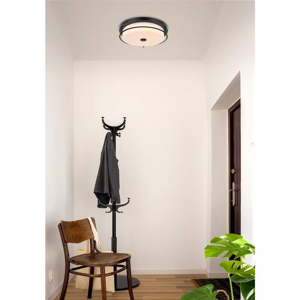Alt View 4. Living District - Kolson 16 Inch Led Flush Mount Ceiling Light In Black - Black.