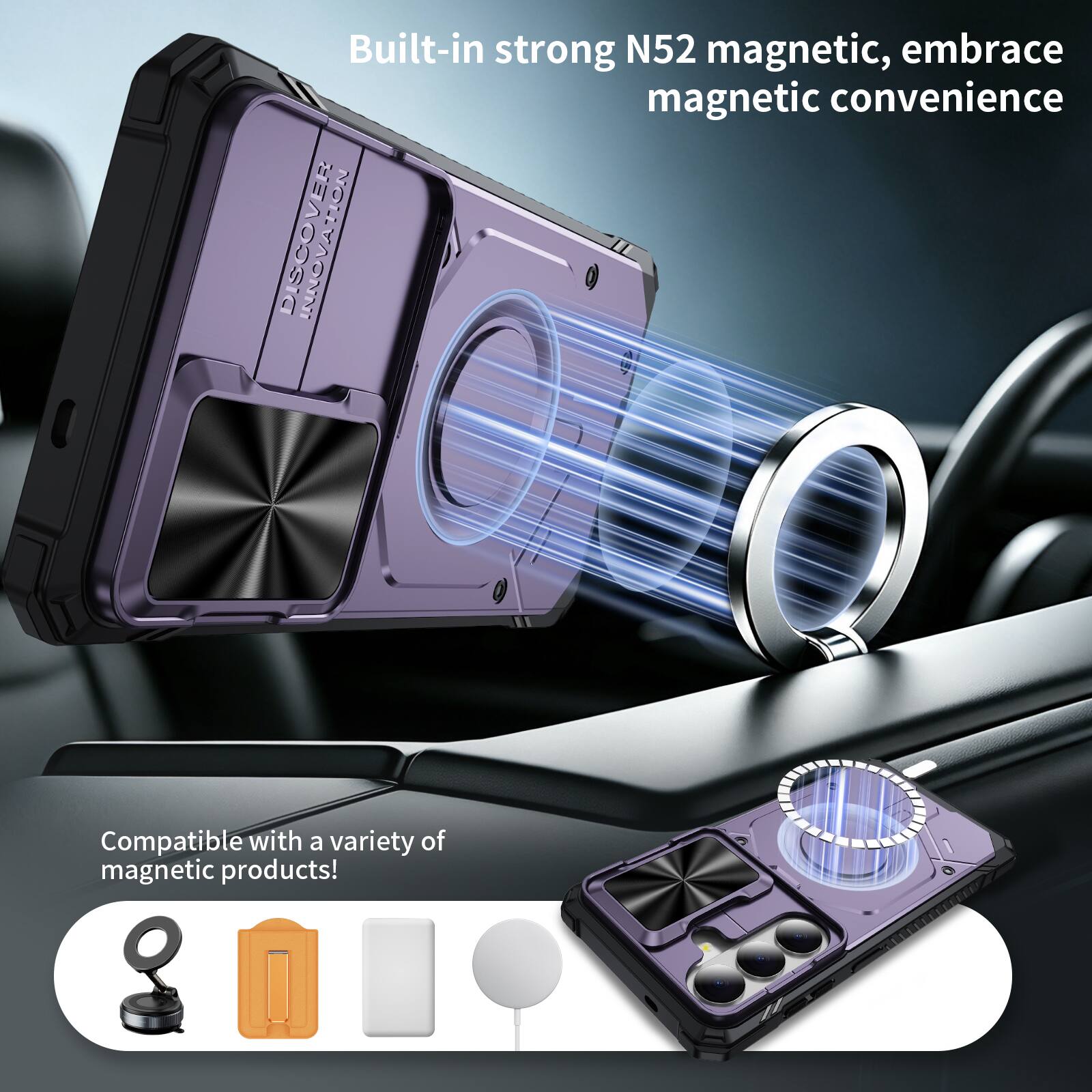 Built-in strong N52 magnetic, embrace magnetic convenience

Compatible with a variety of magnetic products!
