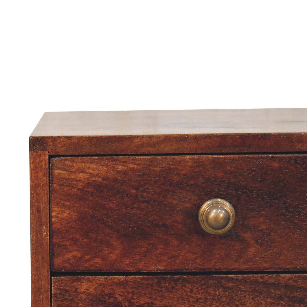 Alt View 1. Artisan Furniture - Artisan Furniture Solid Wood Mini 2 Drawer California Walnut Bedside, Dark Brown - Dark Brown.